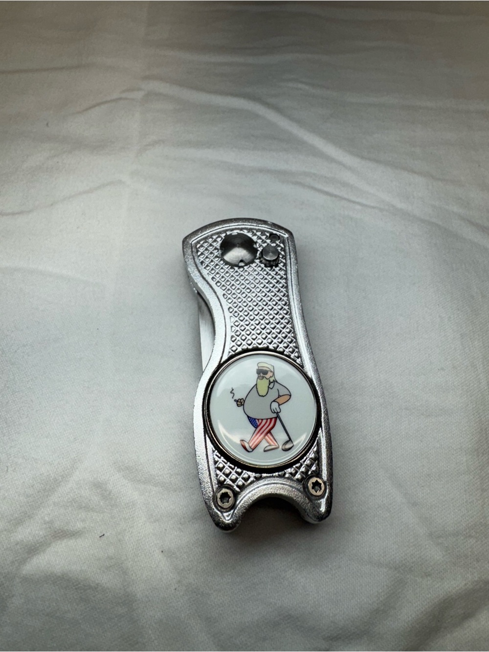 Silver Golf Divot Repair Tool